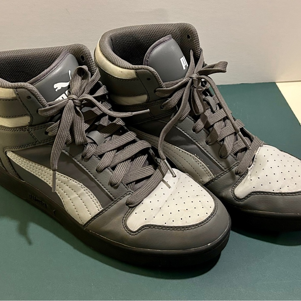 Puma Men's Gray High-Top Sneakers 10.5